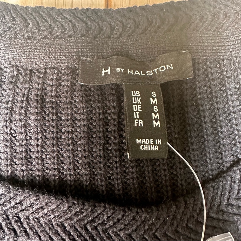 H by Halston Black Knit Pullover Sweater Womens Cotton Blend Size Small - Picture 6 of 14